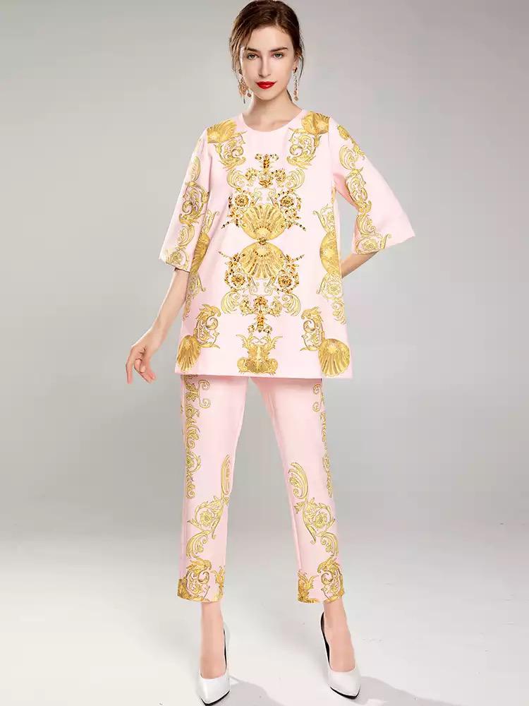 Dripping With Gold Two Piece Set Comino Couture