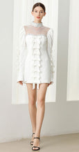 Load image into Gallery viewer, Crystal Clear Long Sleeve Bow Mini Dress