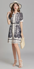 Load image into Gallery viewer, Classic Paisley Print Shirt Dress with belt