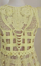 Load image into Gallery viewer, Flower Heavy Embroidery Lace Midi Dress - comes in yellow and white