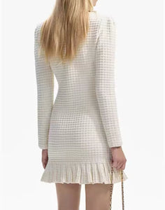 PREMIUM QUALITY White Swan Sparked Collar Mini Dress