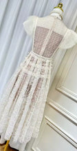 Load image into Gallery viewer, Flower Heavy Embroidery Lace Midi Dress - comes in yellow and white