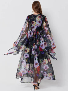 Silk Chiffon Maxi Robe Dress - comes in two colours