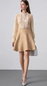 *NEW Baby Chic Tweed & Lace Dress