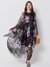 Load image into Gallery viewer, Silk Chiffon Maxi Robe Dress - comes in two colours