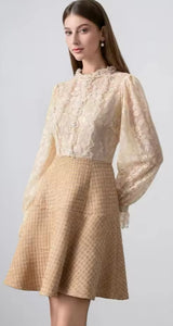 *NEW Baby Chic Tweed & Lace Dress