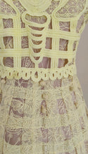 Load image into Gallery viewer, Flower Heavy Embroidery Lace Midi Dress - comes in yellow and white