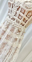 Load image into Gallery viewer, Flower Heavy Embroidery Lace Midi Dress - comes in yellow and white