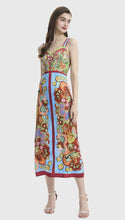 Load image into Gallery viewer, * NEW SS24 All Retro Pattern Spaghetti Strap Midi Dress