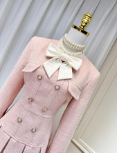 Load image into Gallery viewer, Princess Cute Sweet Tweed Dress with Detachable Bow