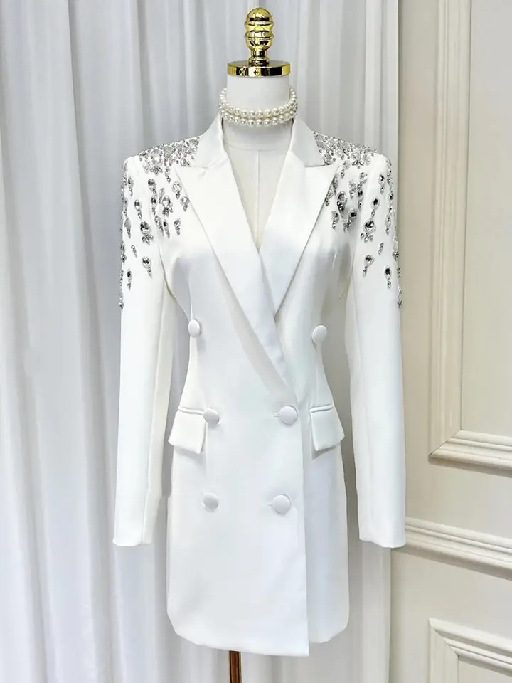 SUSIE COLLECTION Sparkle Blazer Dress - comes in white and black