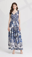 Load image into Gallery viewer, Blue Tile Maxi Dress