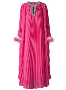 * NEW Diamanté Pink Batwing Maxi Dress