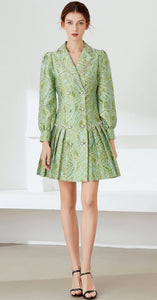 Pea green with pearl dress