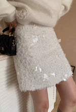 Load image into Gallery viewer, *NEW Winter Wonderland White Sequin Mini Skirt