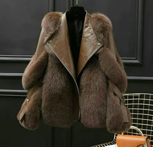 Load image into Gallery viewer, High Quality Faux Fur &amp; Leather Jackets - comes in 4 colours &amp; curve