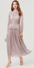 Load image into Gallery viewer, Ooh La La Luxury Diamanté Chain Pleated MIDI Dress - comes in four colourways