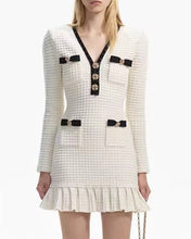 Load image into Gallery viewer, PREMIUM QUALITY White Swan Sparked Collar Mini Dress