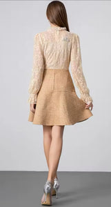 *NEW Baby Chic Tweed & Lace Dress