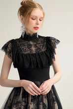 Load image into Gallery viewer, Loveliest Mesh Lace Black Mini Dress