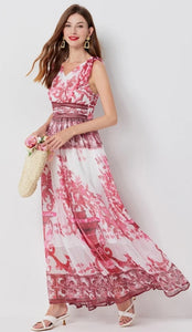 * NEW SS25 Chiffon Maxi Robe Dress - comes in multi colour & red