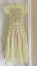 Load image into Gallery viewer, Flower Heavy Embroidery Lace Midi Dress - comes in yellow and white