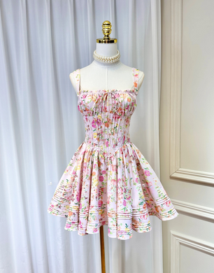Floral French Maid Mini Dress