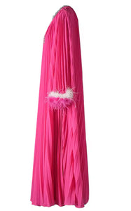 * NEW Diamanté Pink Batwing Maxi Dress