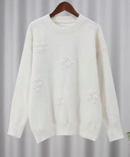 Load image into Gallery viewer, *NEW Winter Wonderland White Embroidery Knitted Sweater