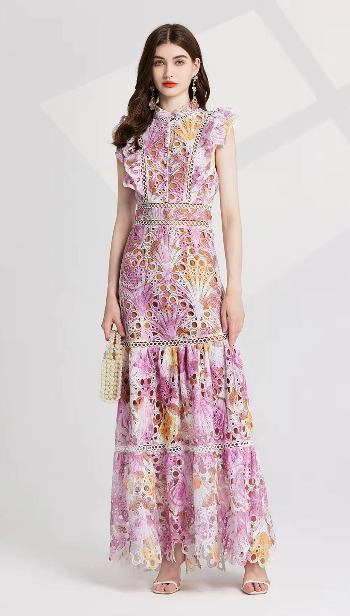 *NEW SS25 Hollow Out Flower Embroidery Maxi Dress - Comes in three colour ways