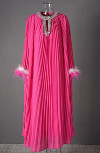 * NEW Diamanté Pink Batwing Maxi Dress