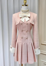 Load image into Gallery viewer, Princess Cute Sweet Tweed Dress with Detachable Bow