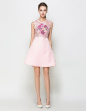 Load image into Gallery viewer, Comino Couture Pink Heavy Embroidered Dress