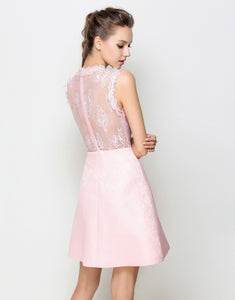 Comino Couture Pink Heavy Embroidered Dress