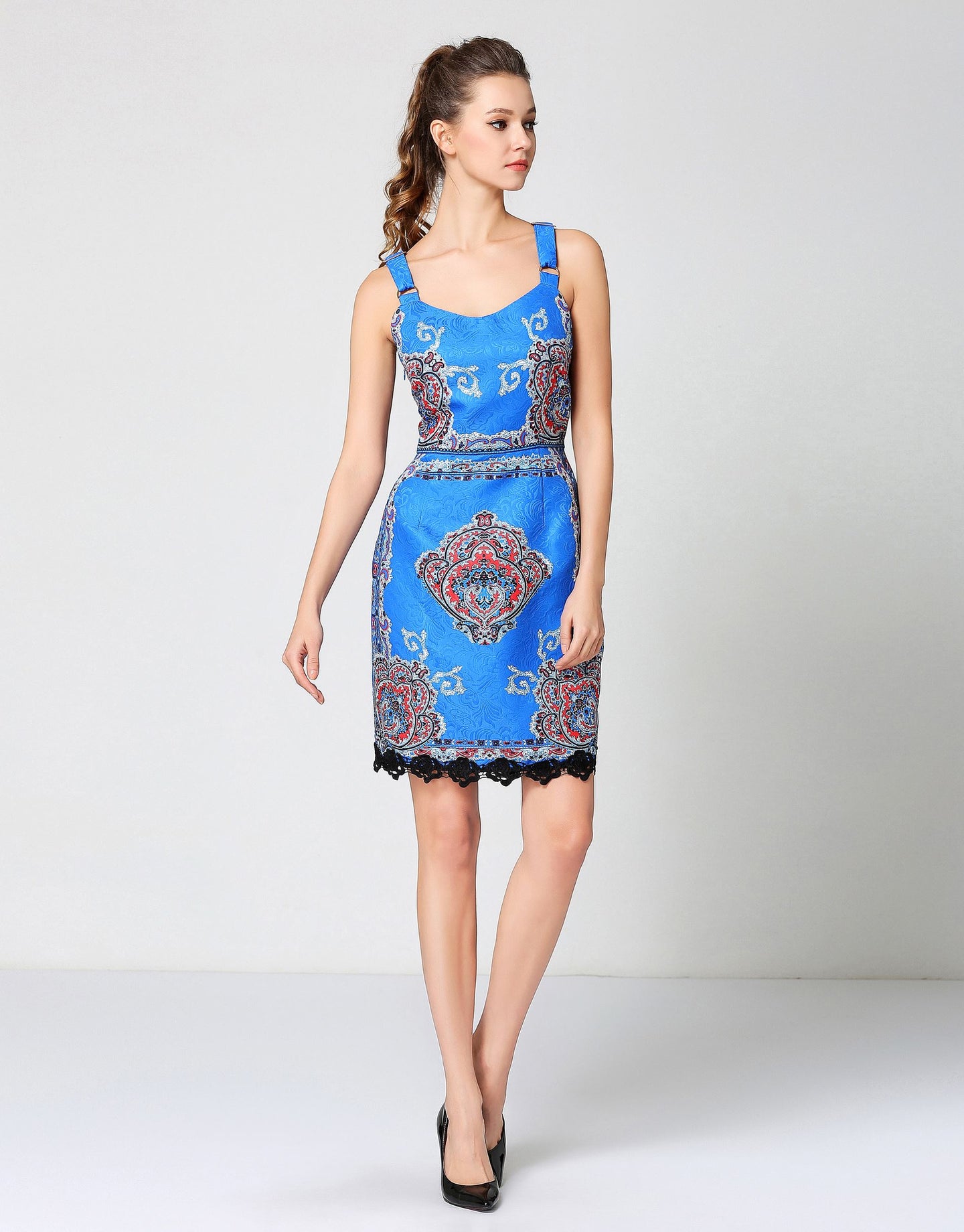 Comino Couture Electric Blue Buckled Strap Dress *WAS £160*