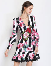 Load image into Gallery viewer, Striped Rose Dress