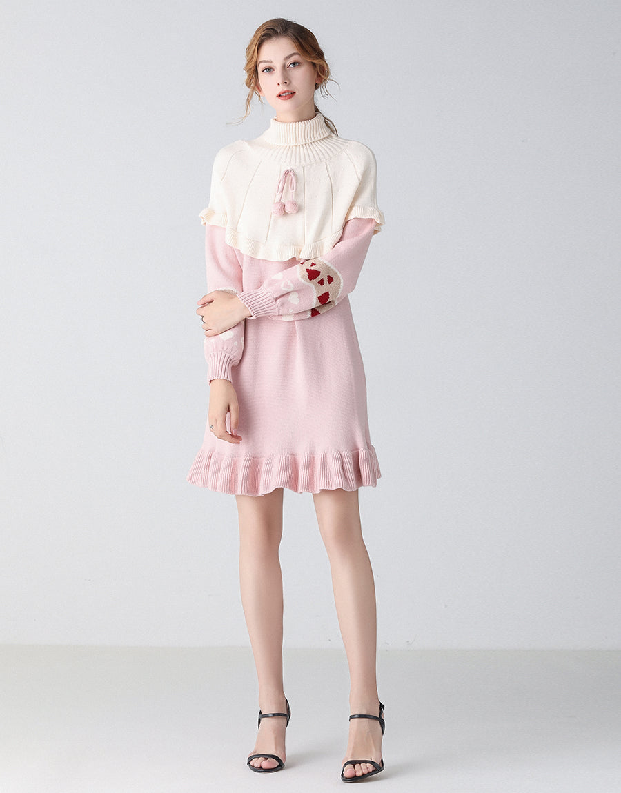 Heart on my sleeve pink jumper dress