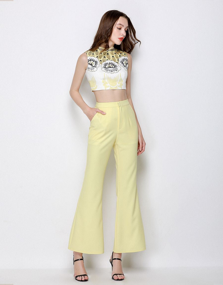 Lemon Sherbet Sixties Embellished Co- Ord