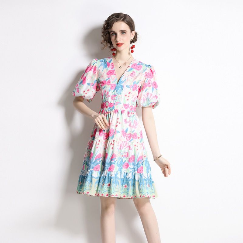 Brilliant & blooming floral mini dress