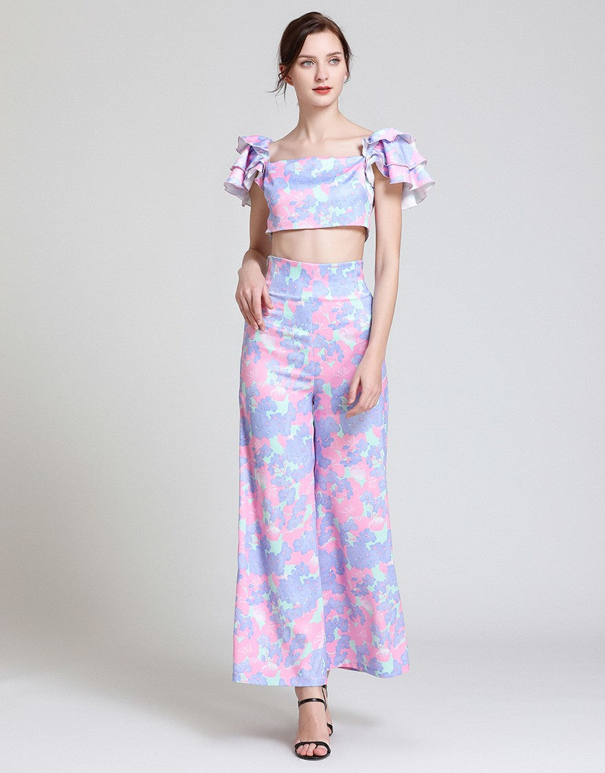 Pastel print two piece set Sample sale