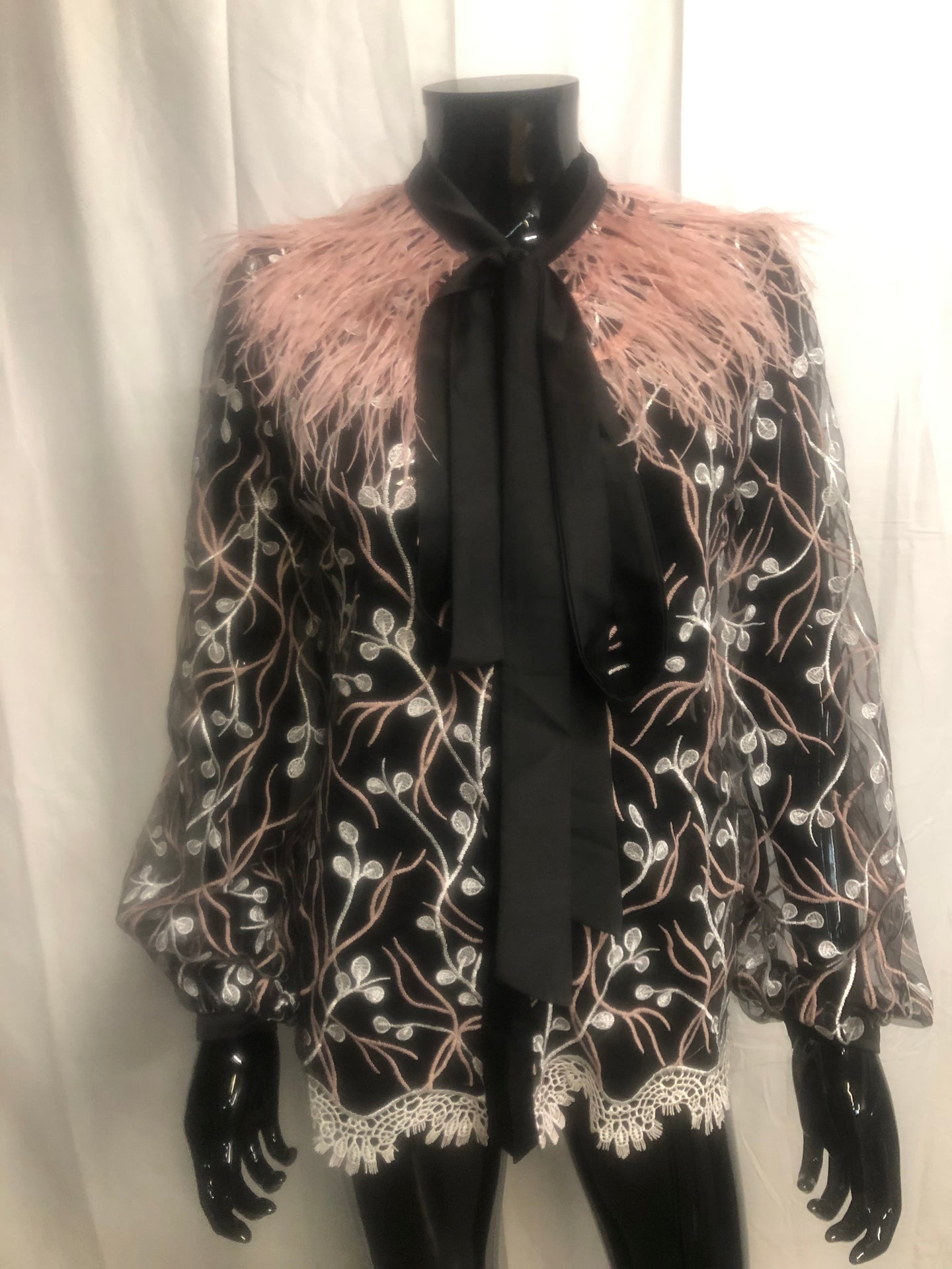 Fabulous feather shirt  pink sample sale £35