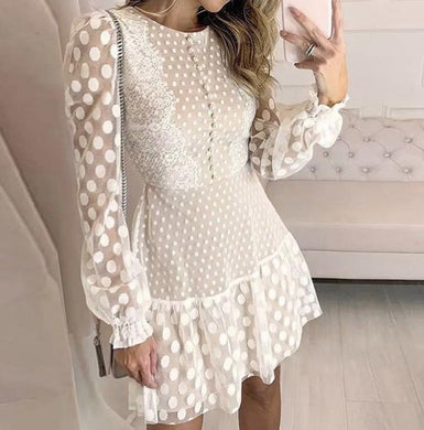 White spotty dress sample sale