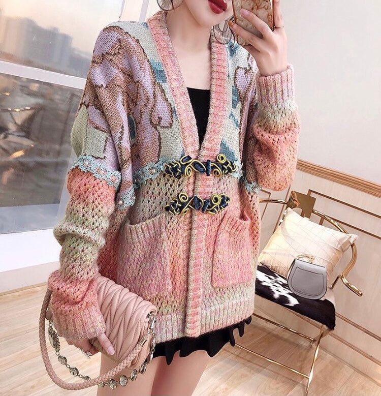 Pastel rose dipdye Cardigan