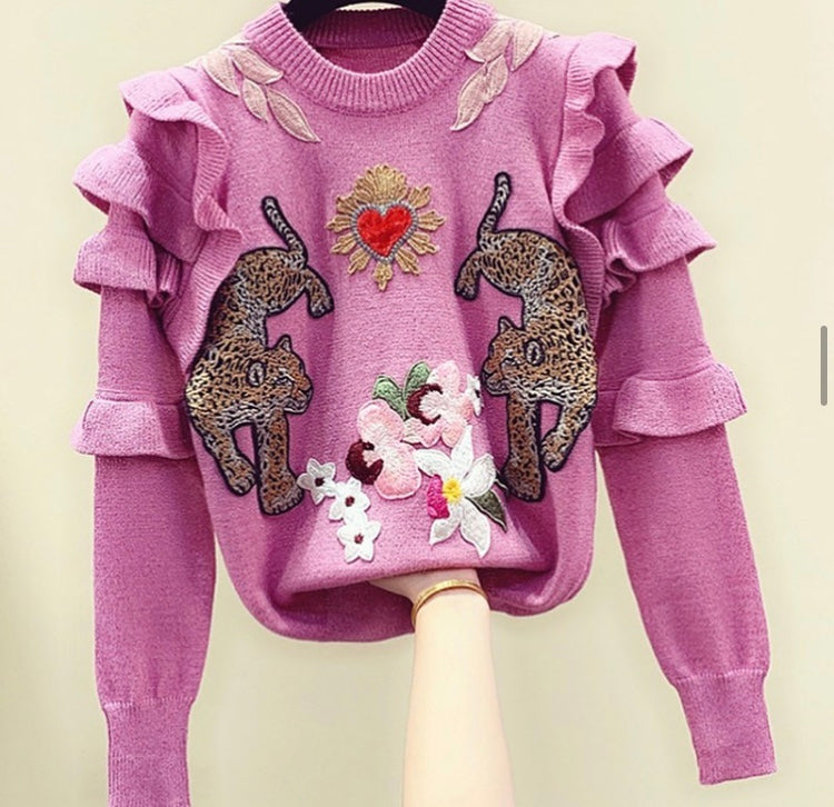 Wild at heart Applique jumper *WAS £75*