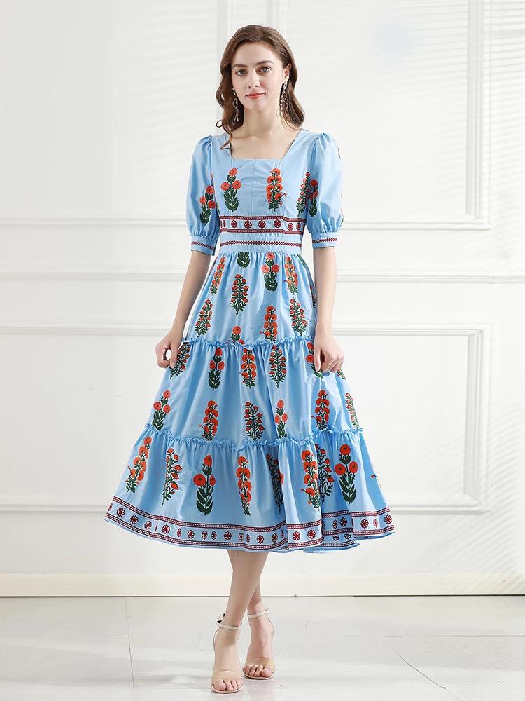 Planted Poppies midi dress