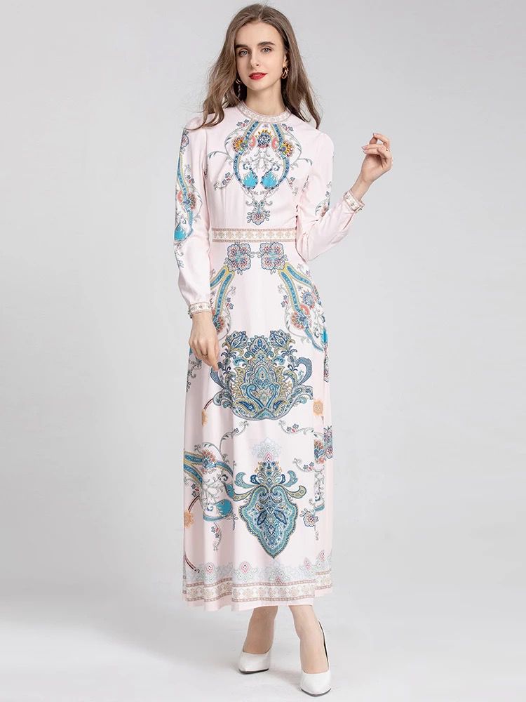 Light and blue paisley maxi dress *SAMPLE SALE*