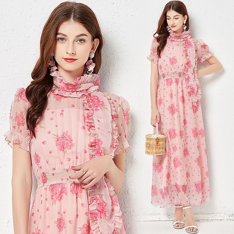 Powerful in pink midi dress