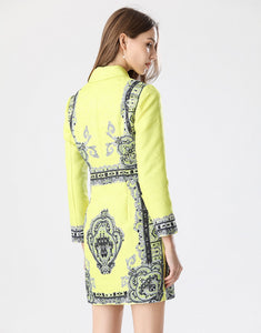 Fluorescent Yellow Blazer Dress