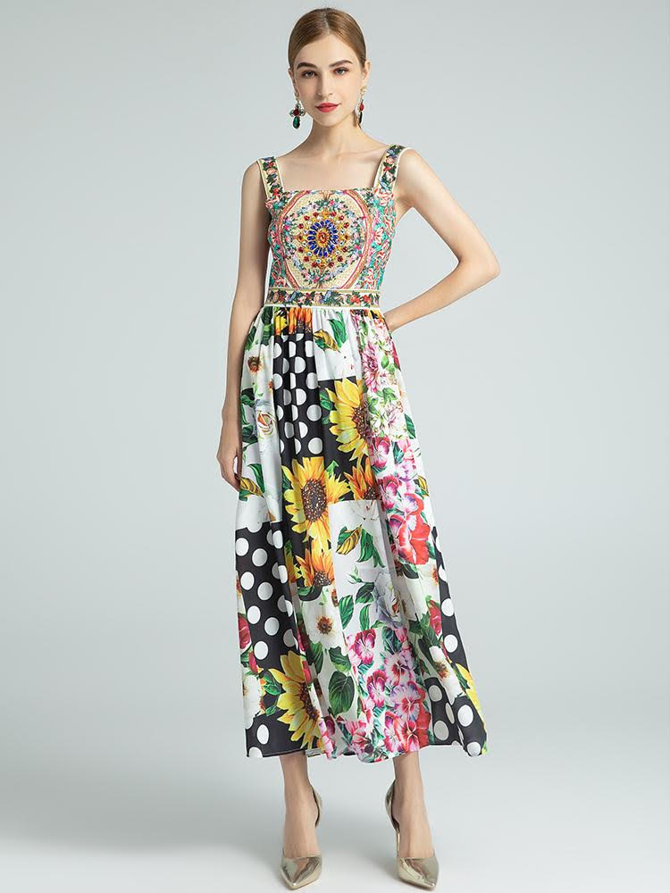 The fun fair floral midi dress