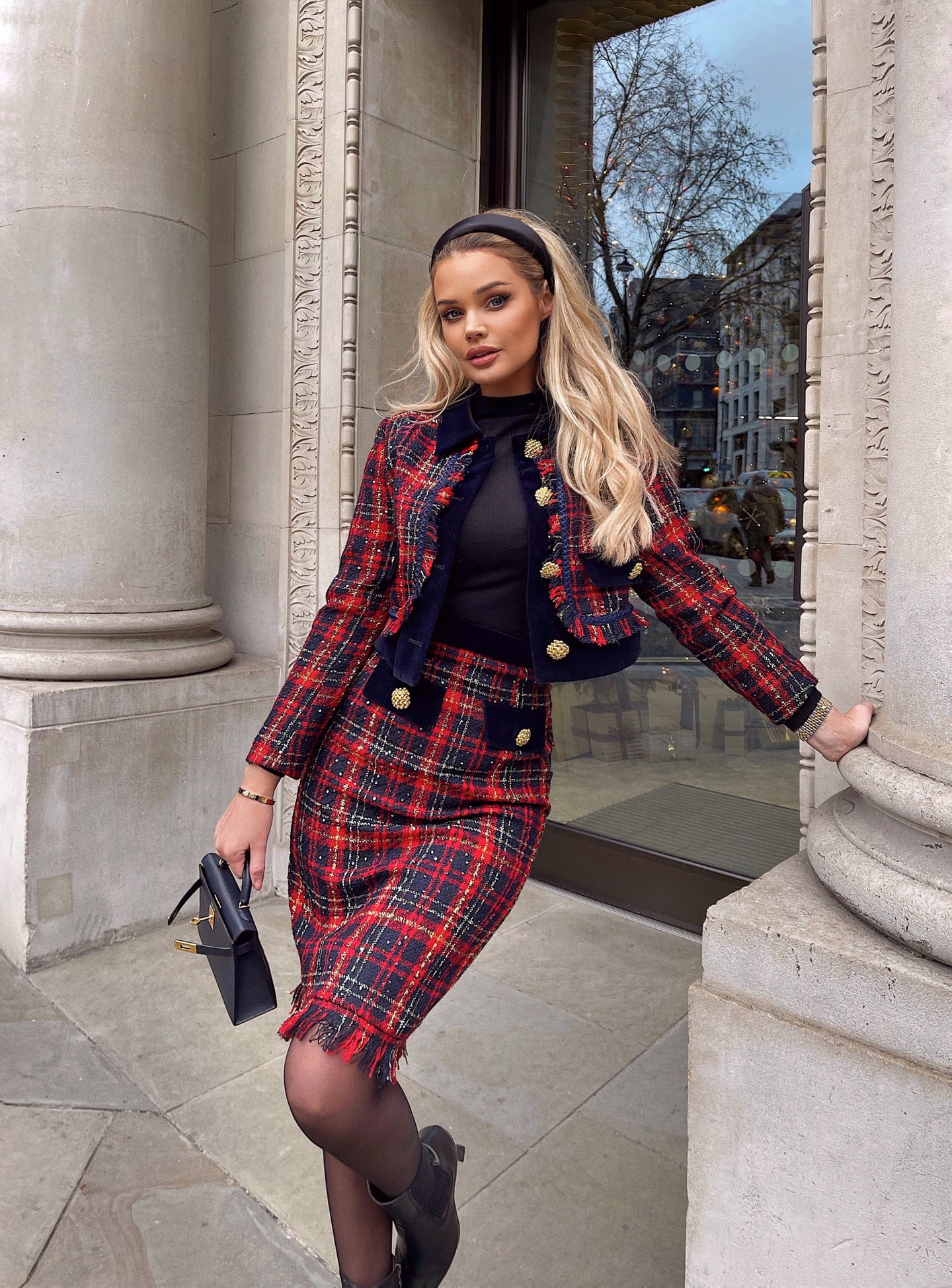 Tartan tweed two piece suit